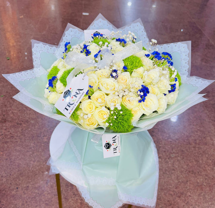 Birthday White & Greenery Bouquet