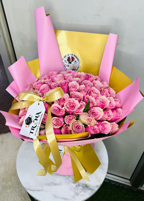 Birthday Pink &amp; Golden Bouquet