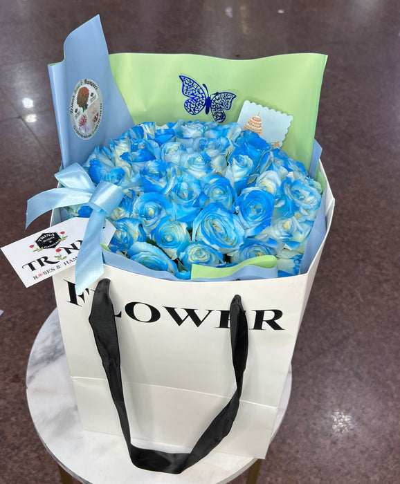 Birthday Blue Roses Bouquet for Him