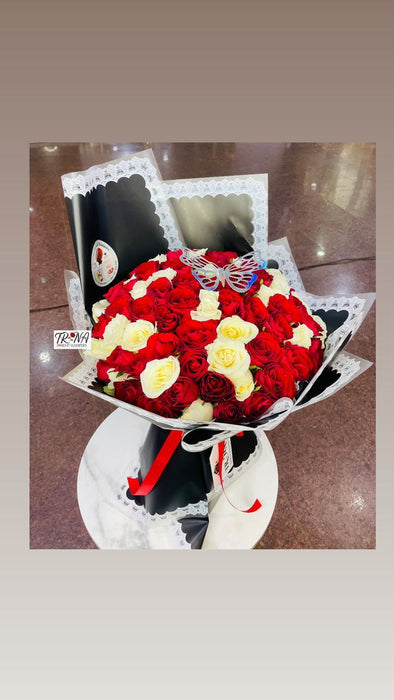 Red and White Flower Bouquet