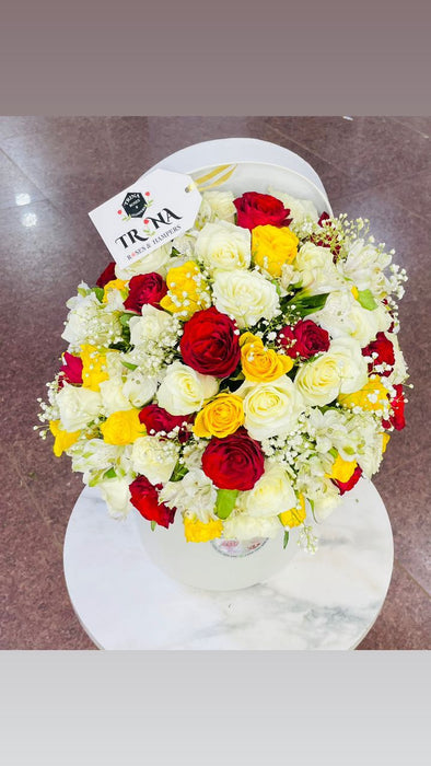 Yellow, Red & White Box Florals