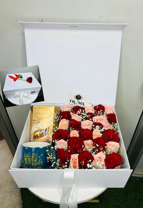 Birthday Hamper: Flowers, Chocolates & Mug