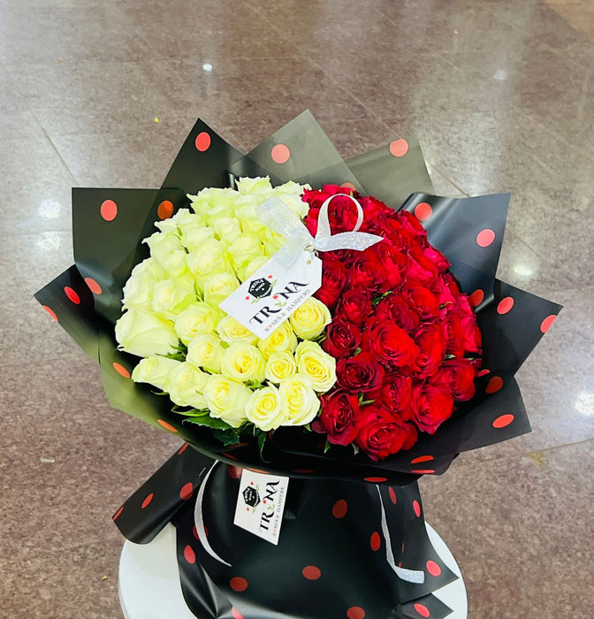 Elegant White &amp; Red Romance Bouquet