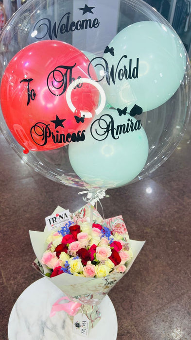 Newborn Baby Girl Flowers Mixed